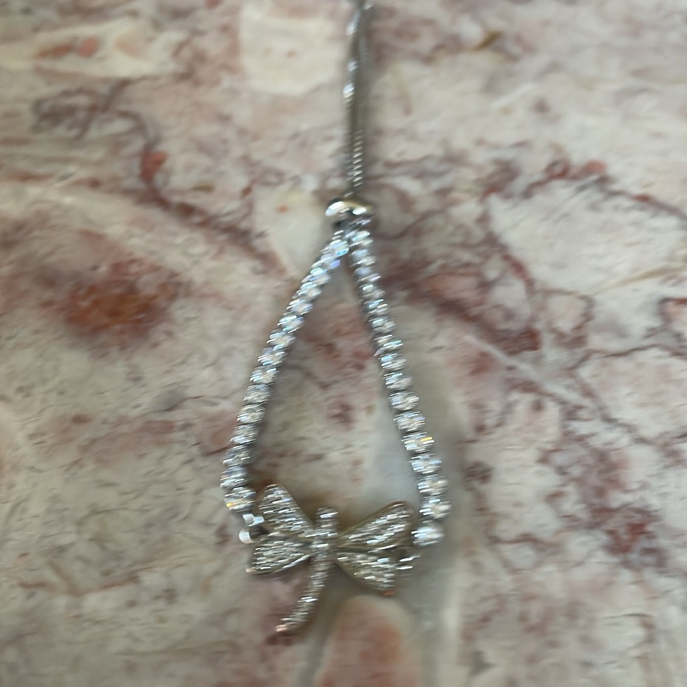 NWT~Woman’s Sterling Silver Diamonique Slide Adjustable Dragonfly Bracelet - Picture 5 of 9